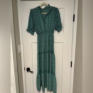 Max Studio Teal Patterned Maxi Dress